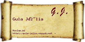 Gula Júlia névjegykártya